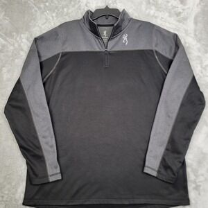 Browning 1/4 Zip Pullover Men's XL Black Gray Thermal Fleece Outdoor Hunting